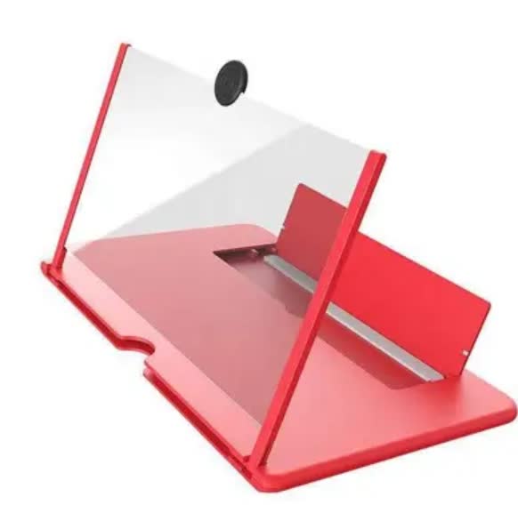 Écran Agrandisseur de Téléphone Portable – Support Pliable HD Rouge