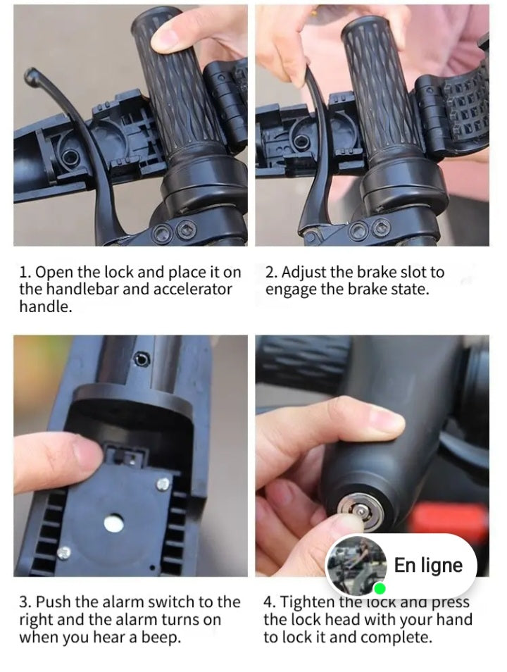Antivol moto avec alarme intégrée noir
